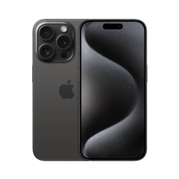 Three Business product image of black iPhone 15 pro