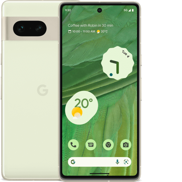 Google Pixel 7 front and back