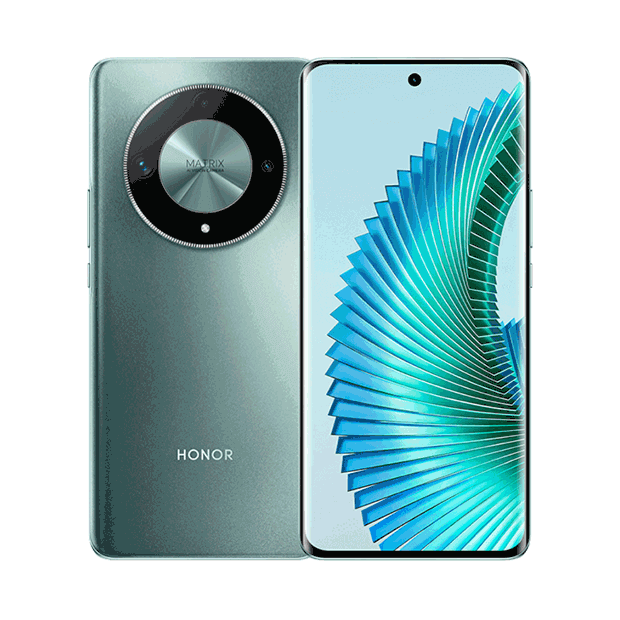 2 HONOR Magic6 Lite in green, front and back
