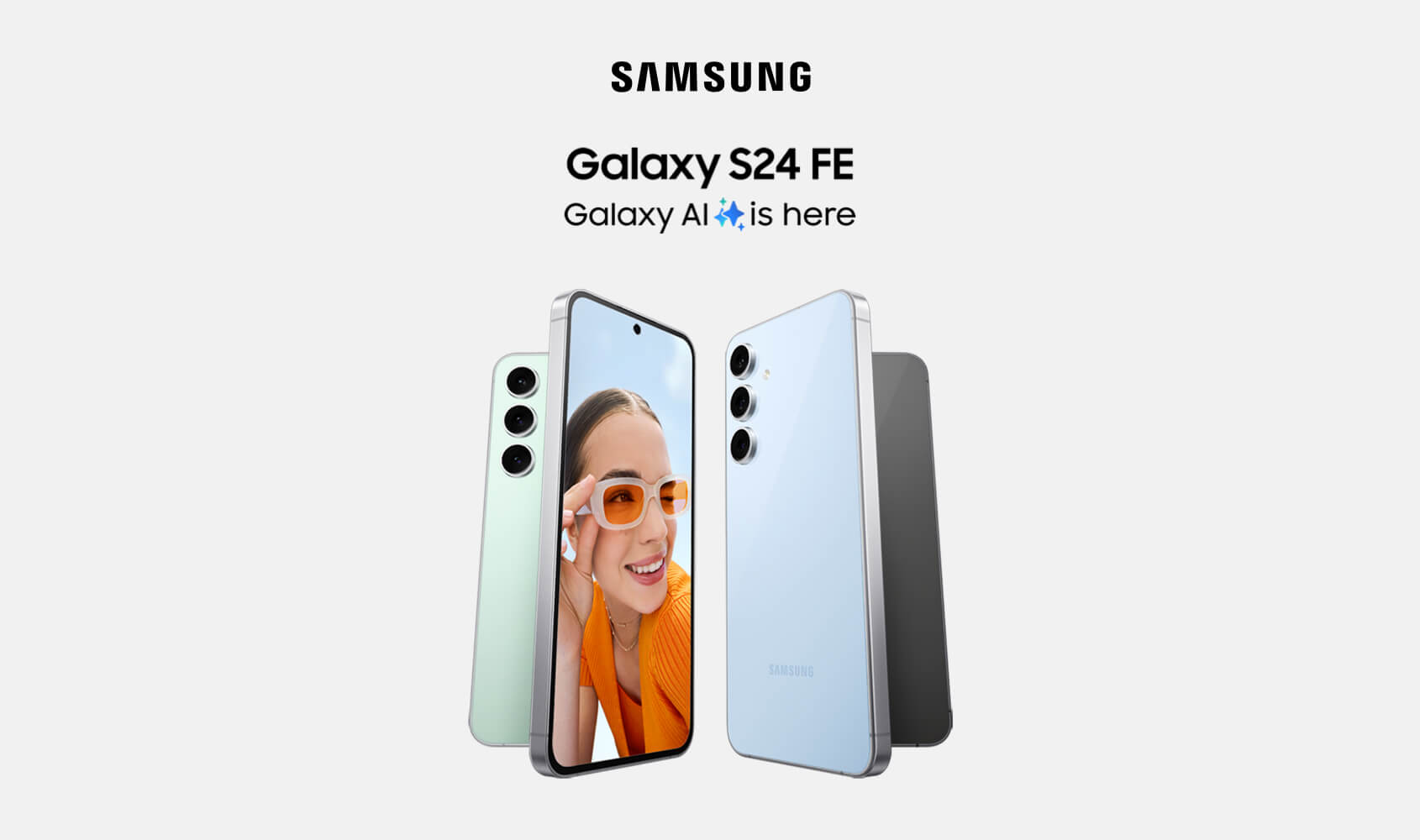 Image of a Samsung Galaxy S24 FE in various colours