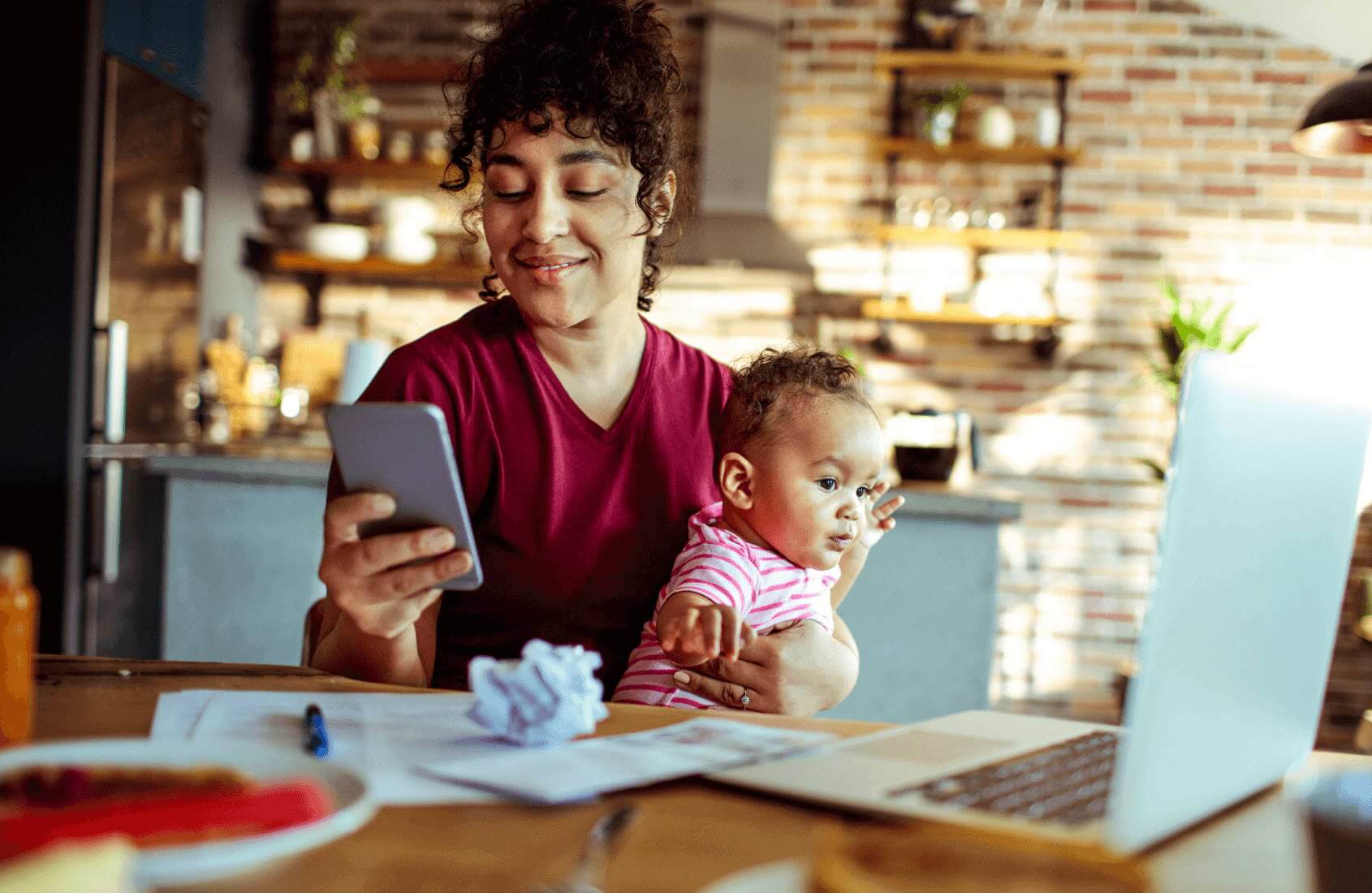 Laptop and phone on a contract